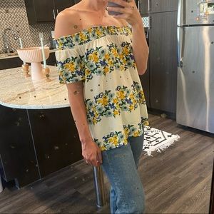 Old Navy // Floral Off the Shoulder Top
